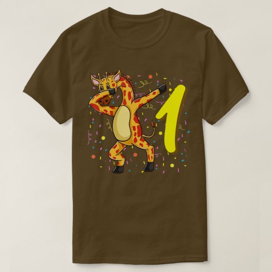 T-shirt Anniversaire de Giraffe 1 an (Design devant)