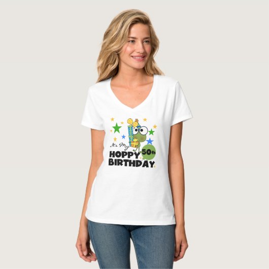 T-shirt Anniversaire de houblon de Froggie cinquantième (Devant entier)