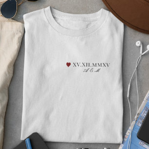 T-shirt Anniversaire de la date du chiffre romain personna