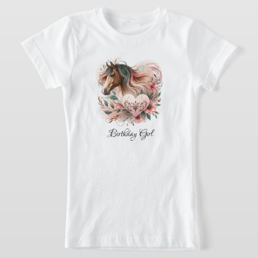 T-Shirt Anniversaire de la fille du cheval (Poser)