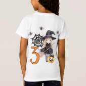 T-Shirt Anniversaire de la Petite Sorcière Orange Noir Hal (Dos)