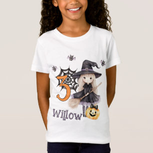 T-Shirt Anniversaire de la Petite Sorcière Orange Noir Hal