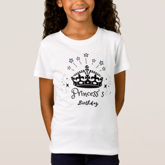 T-Shirt Anniversaire de la princesse - Couronne rétro mini (Devant)