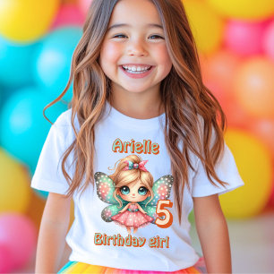 T-shirt Anniversaire de papillon de fée kawaii coloré 