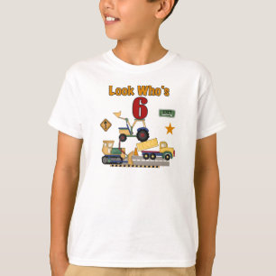 T-shirt Anniversaire de véhicules de construction 6ème