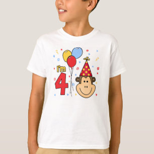 T-shirt Anniversaire de visage de singe 4ème