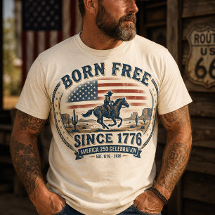 T-shirt Anniversaire des 250 ans de l'Amérique Cowboy Vint
