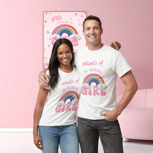 T-shirt Anniversaire des parents Fille arc-en-ciel Premier