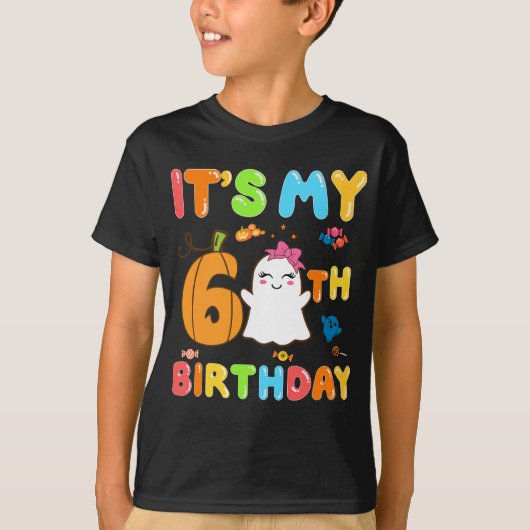 T-shirt Anniversaire d'Halloween 6e Anniversaire C'est mon (Devant)