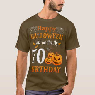 T-shirt Anniversaire d'Halloween 70 ans 70th Papa Nana Pum