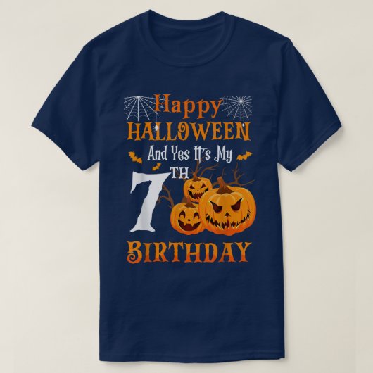 T-shirt Anniversaire d'Halloween 7 ans 7ème Citrouille de  (Design devant)