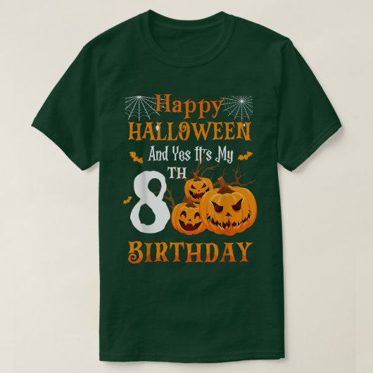 T-shirt Anniversaire d'Halloween 8 ans 8ème Citrouille de  (Design devant)