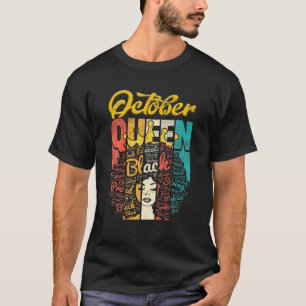 T-shirt Anniversaire Dixième Reine Née En Octobre Filles F