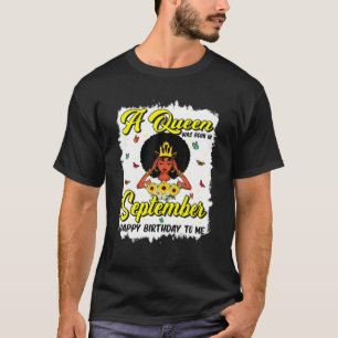T-shirt Anniversaire Dixième Reine Née En Septembre Filles