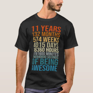 T-shirt Anniversaire drôle de 11 ans 11 vieux compteur 11