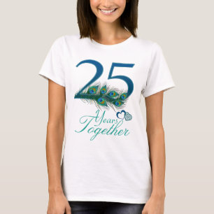 T-shirt anniversaire du mariage / 25 / 25ème / numéro 25