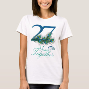 T-shirt anniversaire du mariage / 27 / 27e / numéro 27