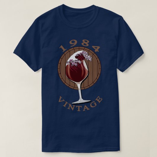 T-shirt Anniversaire du vin 1984 Vintage (Design devant)