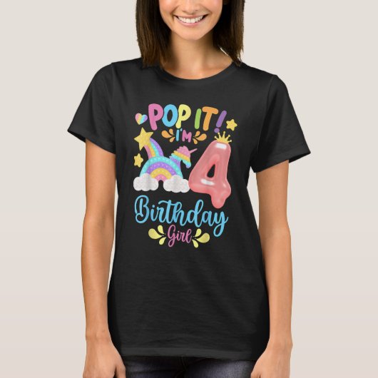 T-shirt Anniversaire Enfants Pop It I Am 4 Years old 4th B (Devant)