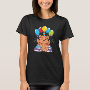 T-shirt Anniversaire Fête Ours Brown Forêt Animal Mousse O