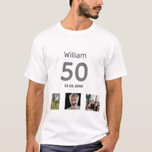 T-shirt Anniversaire fête personnalisée photo monogramme m