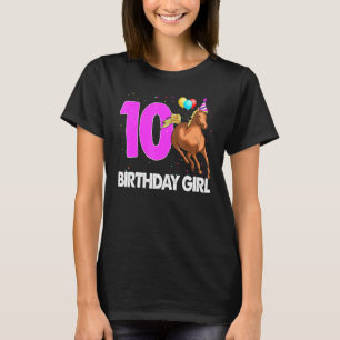 T-shirt Anniversaire Fille 10 équitation cavalier Horse Lo