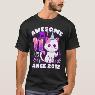 T-shirt Anniversaire fille 11 ans, né 2012, K-Pop kitte