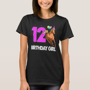 T-shirt Anniversaire Fille 12 équitation cavalier Horse Lo