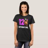 T-shirt Anniversaire Fille 12 équitation cavalier Horse Lo (Devant entier)