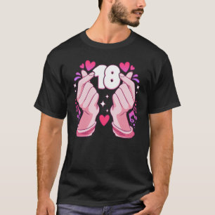 T-shirt Anniversaire Fille 18 ans, Coeur K-pop, Saranghae