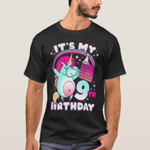 T-shirt Anniversaire fille 9 ans, Unicorne, Pop It, 9th bi