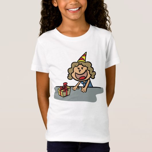 T-Shirt Anniversaire Fille Avec Un Cadeau (Devant)
