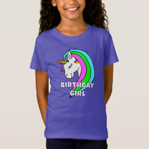T-Shirt Anniversaire fille Rainbow Unicorn fille