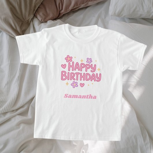 T-shirt Anniversaire fille rose