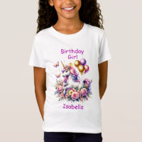 Anniversaire fille rose, violet et or licorne
