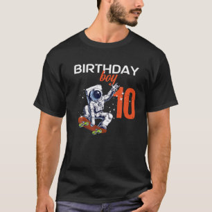 T-shirt Anniversaire Garçon 10 ans Astronaut patinage spat