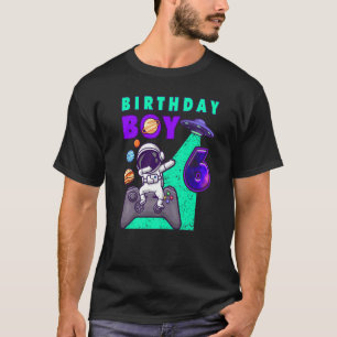 T-shirt Anniversaire Garçon 6 Joueur Dabbing Astronaut 6 A