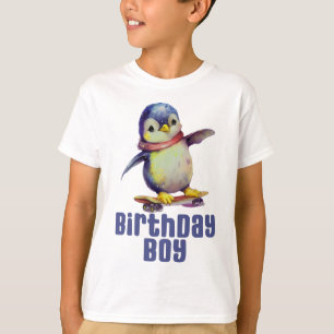 T-shirt Anniversaire Garçon, mignon Amant Penguin
