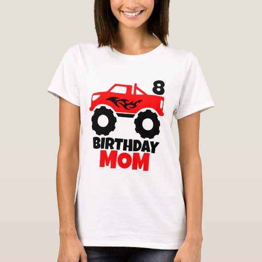 T-shirt Anniversaire Garçon Red Monster Truck Matching Mam (Devant)