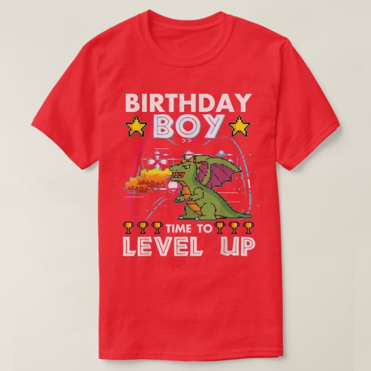 T-shirt Anniversaire Garçon Temps De Niveau Up Enfants Vid (Design devant)