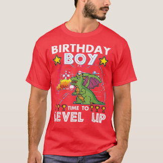 T-shirt Anniversaire Garçon Temps De Niveau Up Enfants Vid