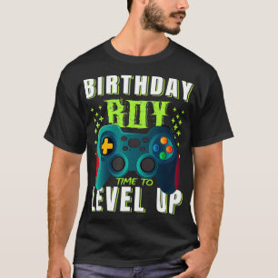 T-shirt Anniversaire Garçon Temps de Niveau Up Funny Video