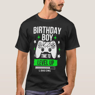 T-shirt Anniversaire Garçon Temps De Niveau Up Video Jeu A