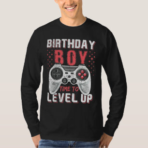 T-shirt Anniversaire Garçon Temps De Niveau Up Video Jeu A