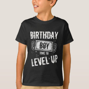 T-shirt Anniversaire Garçon Temps De Niveau Up Video Jeu A