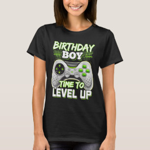 T-shirt Anniversaire Garçon Temps De Niveau Up Video Jeu A