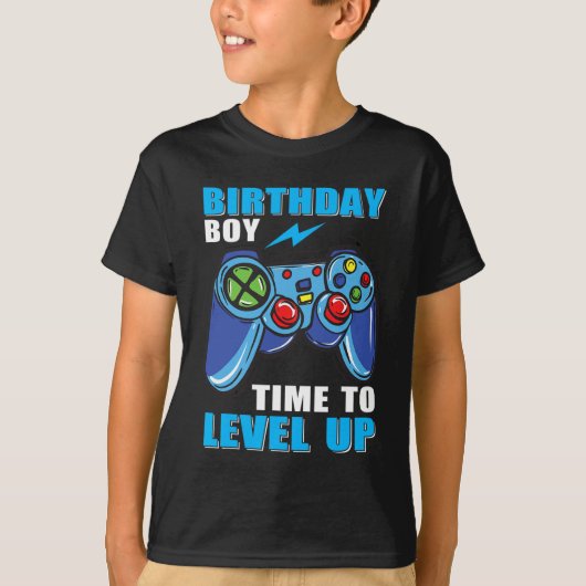 T-shirt Anniversaire Garçon Temps Pour Augmenter Vidéo Jeu (Devant)