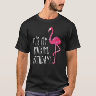 T-shirt Anniversaire Hommes Femmes Aquarelle rose Flamant