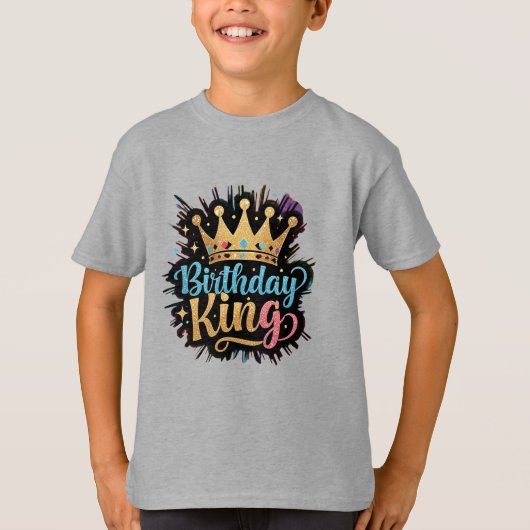T-shirt Anniversaire King Golden Crown Sparkboy (Devant)