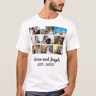 T-shirt Anniversaire Mariage personnalisé 9 Photo Collage